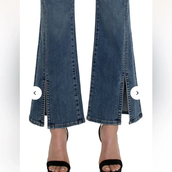 Liverpool Hannah Flare Seamed Front Slit Jeans - Picture 2 of 9